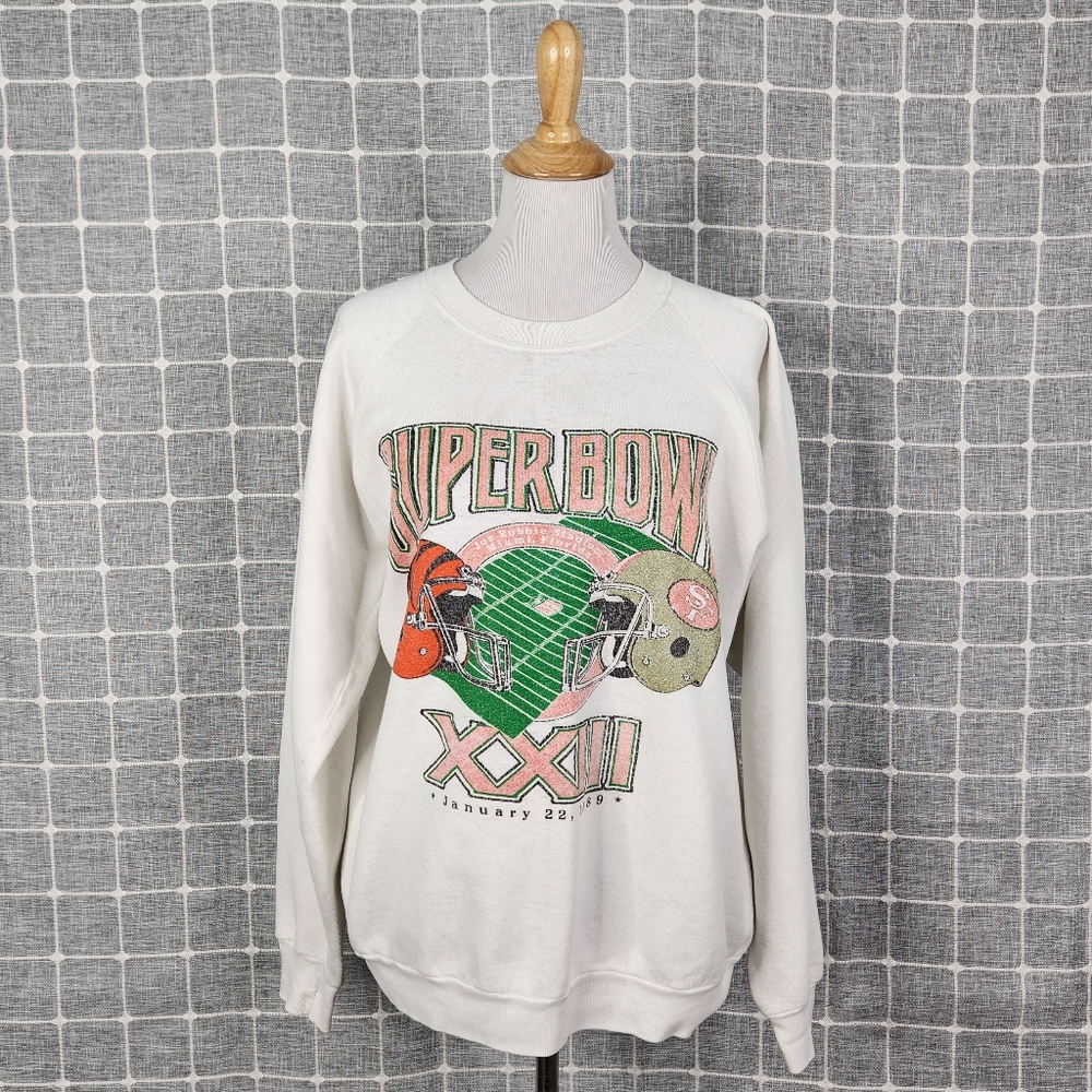 Vintage Super Bowl XXIII White Sweatshirt - Picture 2 of 7